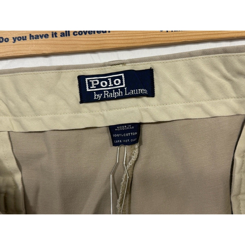 Polo Ralph Lauren Chino Pants Mens Size 38x35 Pleated Tan 100% Cotton‎ - Picture 7 of 15